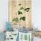 Designart - Vintage Green Leaves Plants IX - Traditional Print on Natural Pine Wood